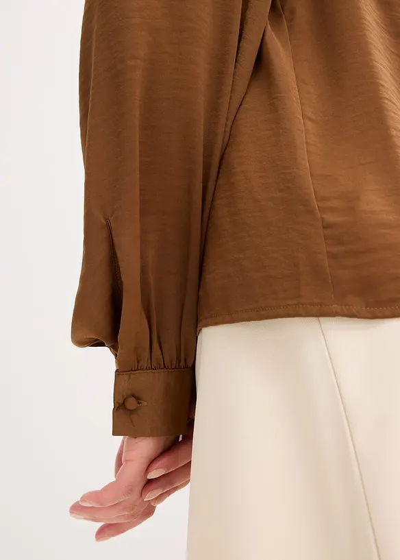 Blouse met biezen van kant, bonprix