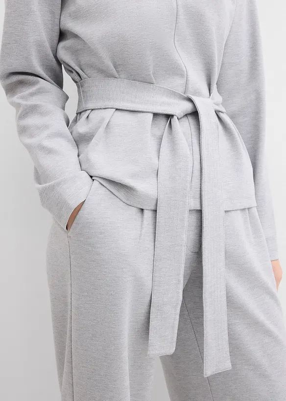 Longsleeve in een viscosemix met een brede ceintuur, bonprix
