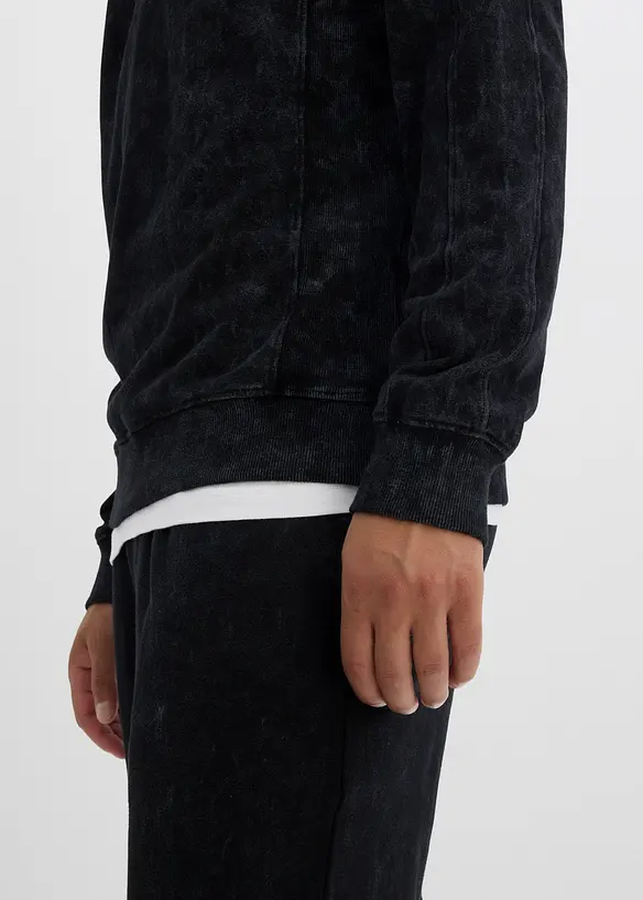Sweater met gewassen look van puur biologisch katoen, bonprix