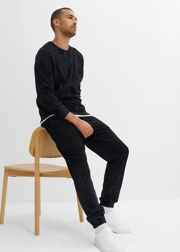 Sweatpants van biologisch katoen in washed out look, loose fit, bonprix