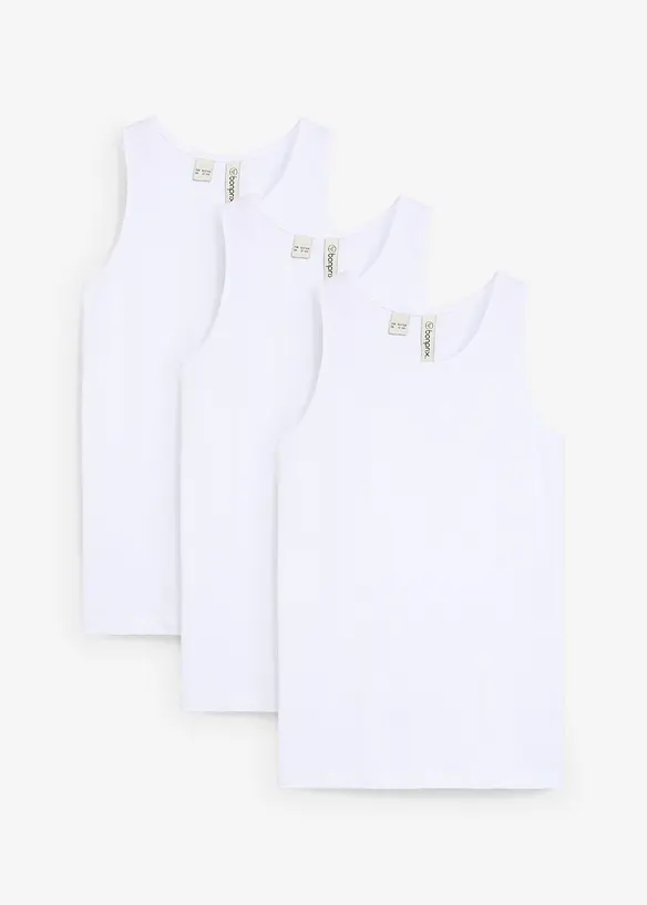 Hemd met zacht biologisch katoen (set van 3), bonprix