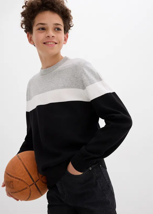 Fijngebreide trui van katoen, bonprix