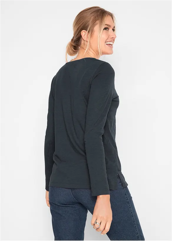 Katoenen longsleeve met uilenprint, bonprix