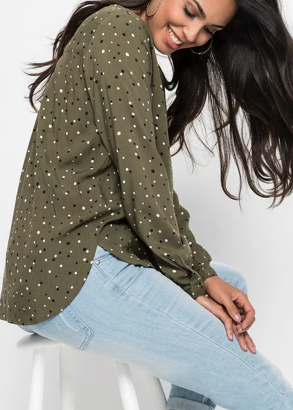 Blouse met stippen, bonprix