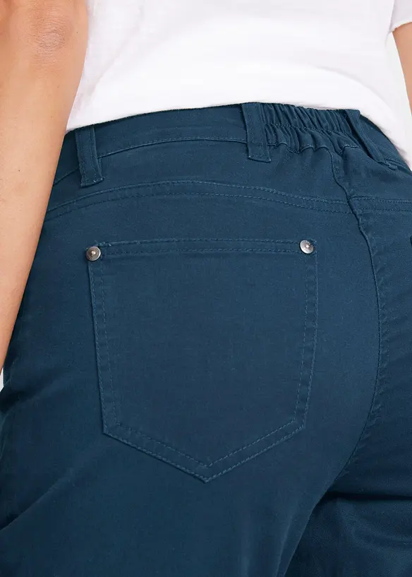 Katoenen capri met comfortband en knopen, bonprix