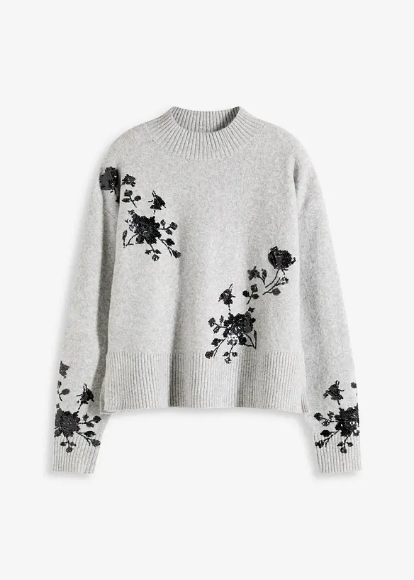 Trui met paillettenborduursel, bonprix