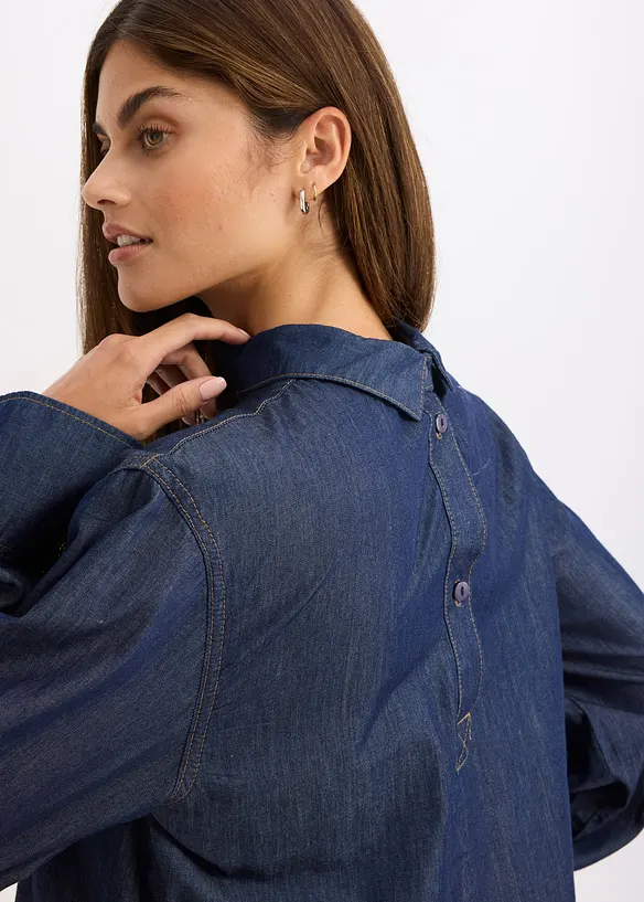 Spijkerblouse met lange manchetten, bonprix