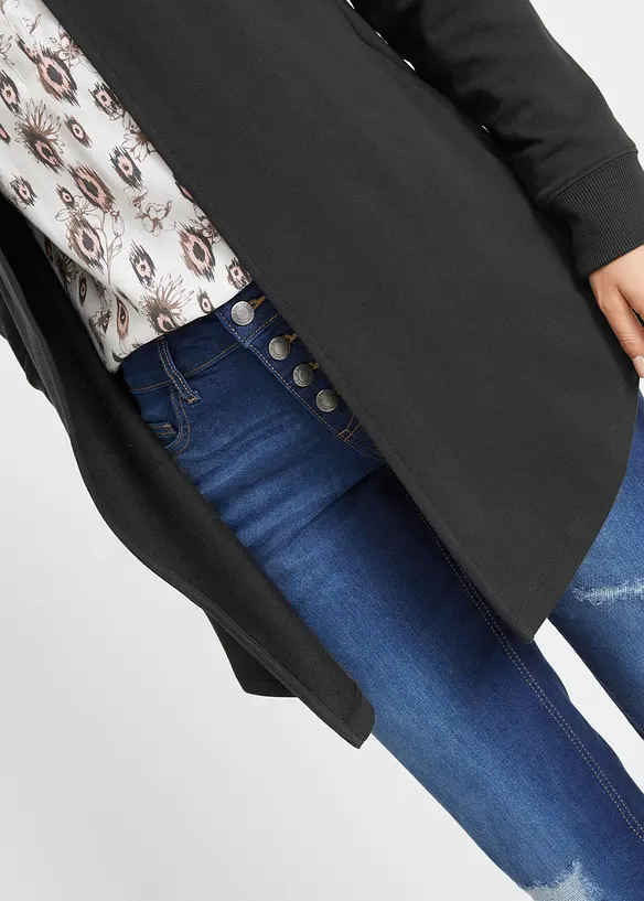 Lang sweatvest in een katoenmix, bonprix