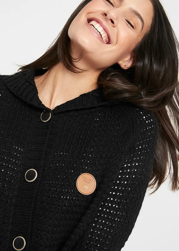 Lang vest met capuchon, bonprix
