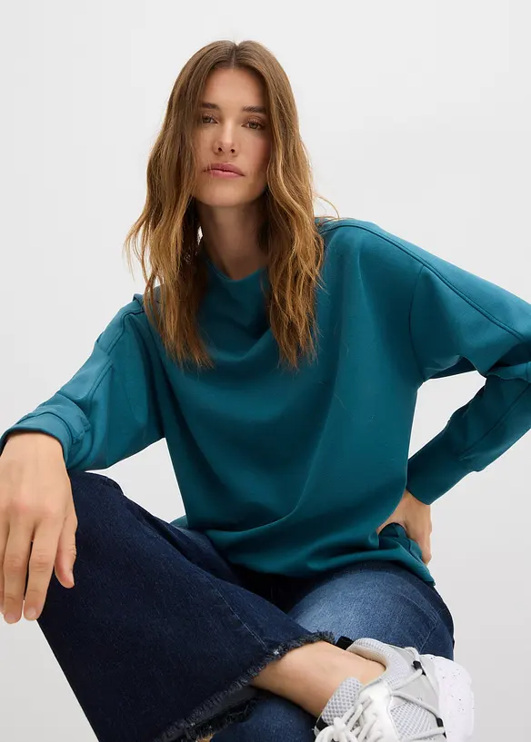 Oversized sweater van zachte scuba, bonprix