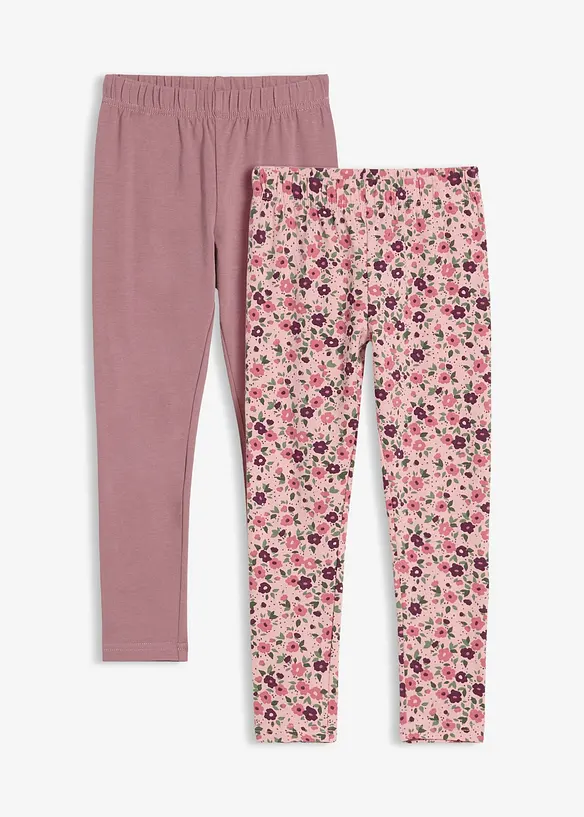 Legging in een elastische katoenmix (set van 2), bonprix