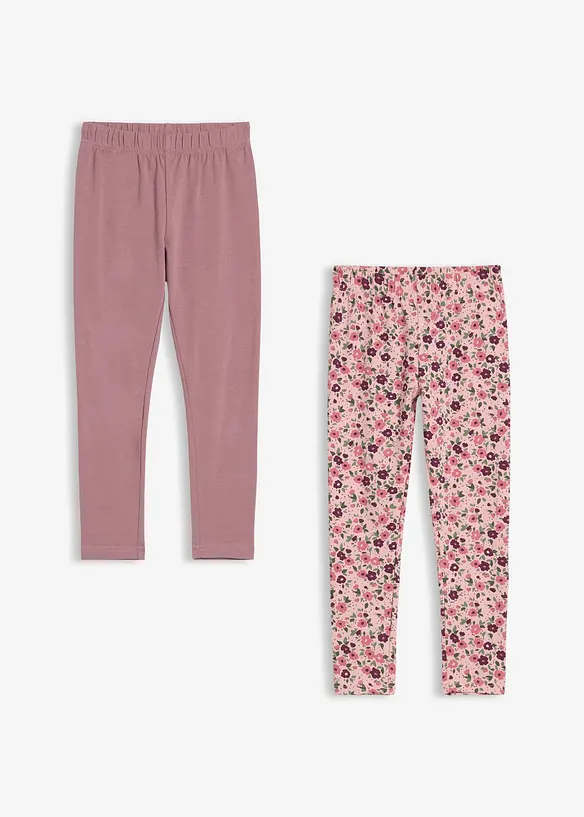 Legging in een elastische katoenmix (set van 2), bonprix