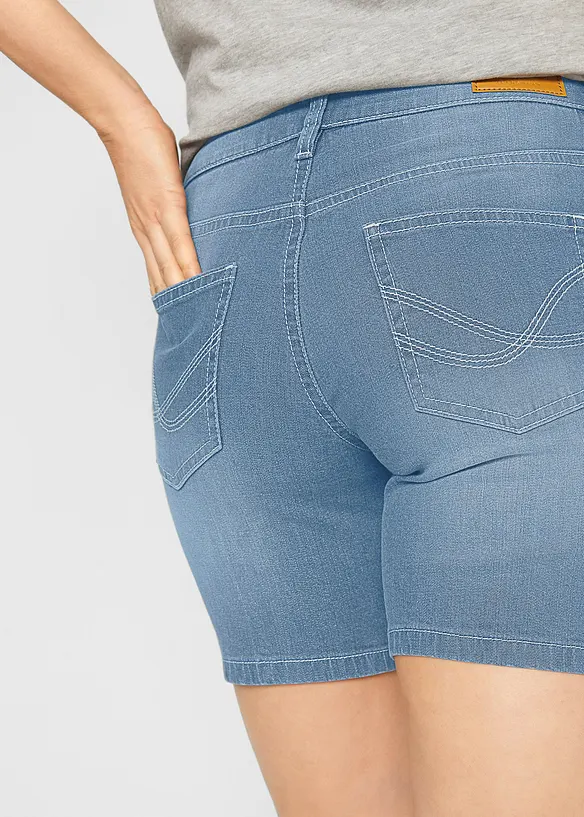 Stretch jeans short slim fit mid waist (set van 2), bonprix