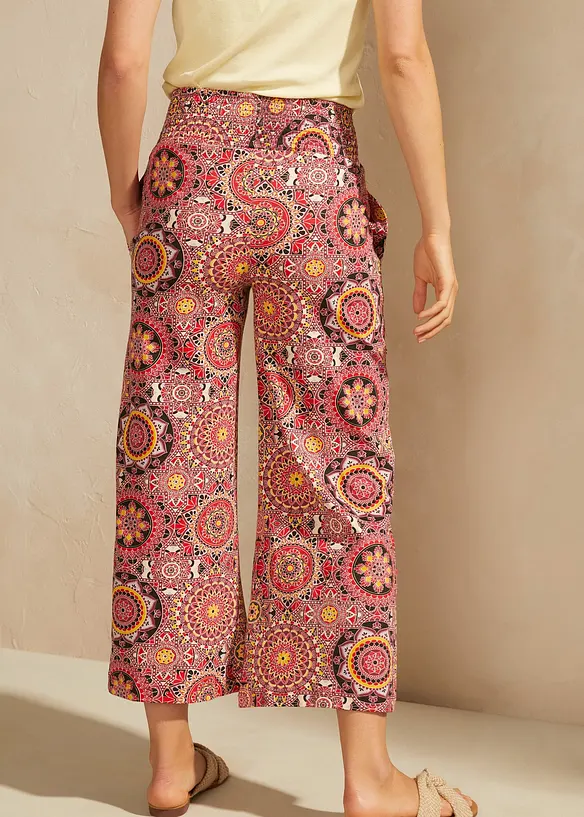 Wijde jersey culotte met brede, gesmokte band, 7/8 lengte, bonprix