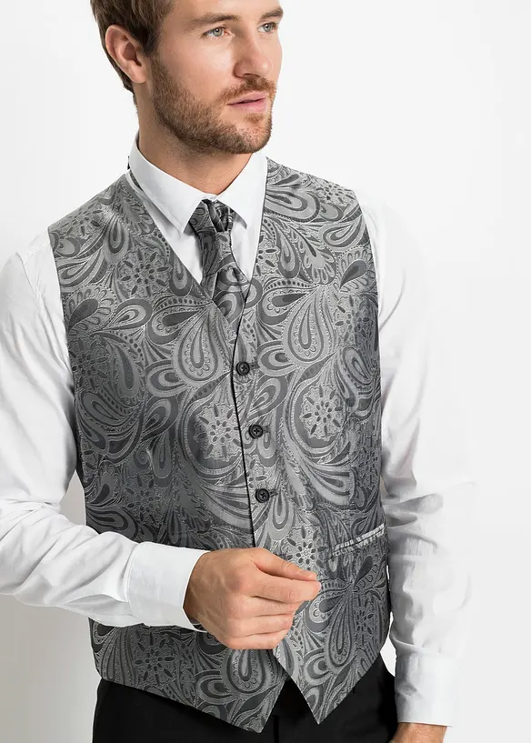 Trouwpak met gilet en pochet, regular fit (5-dlg. set), bonprix