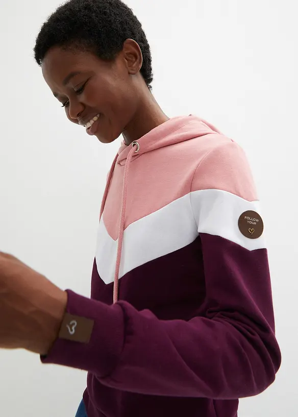 Hoodie met grote kraag, bonprix