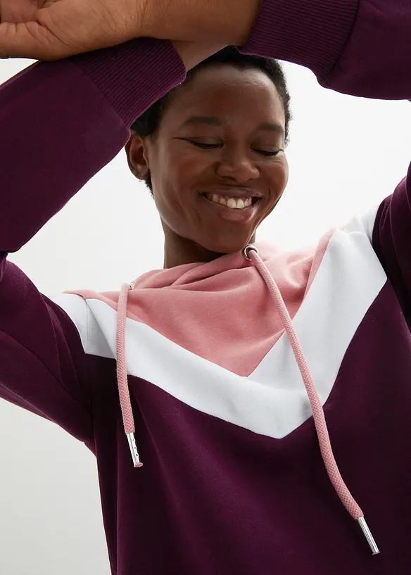 Hoodie met grote kraag, bonprix