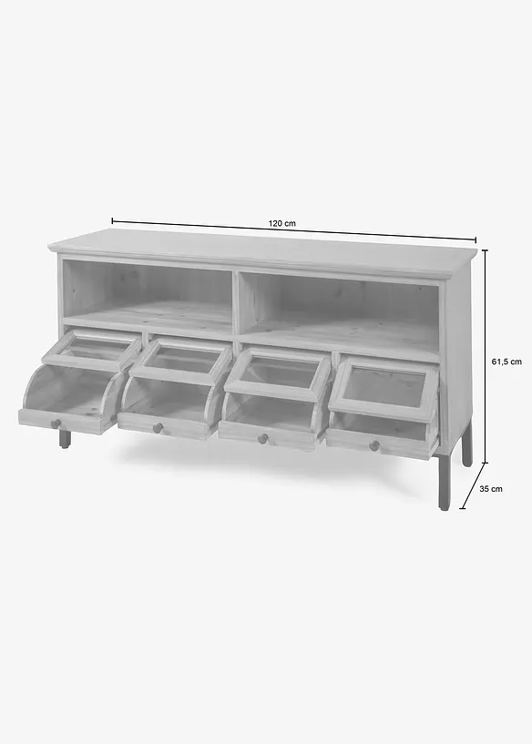 Lage kast met apothekersvakken, bonprix