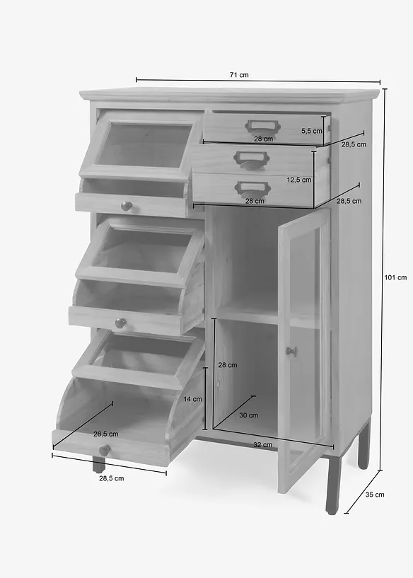Kast met apothekersvakken, bonprix