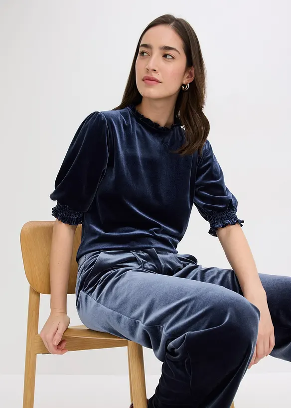 Shirt van zacht fluweel, bonprix