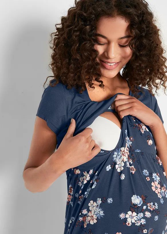 Gebloemde zwangerschapsjurk / voedingsjurk van jersey, bonprix