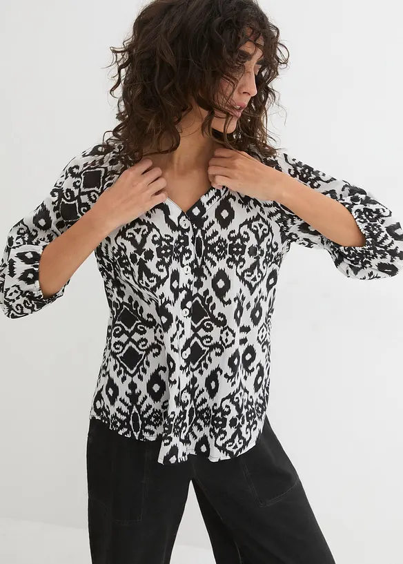Gedessineerde blouse van katoen, bonprix