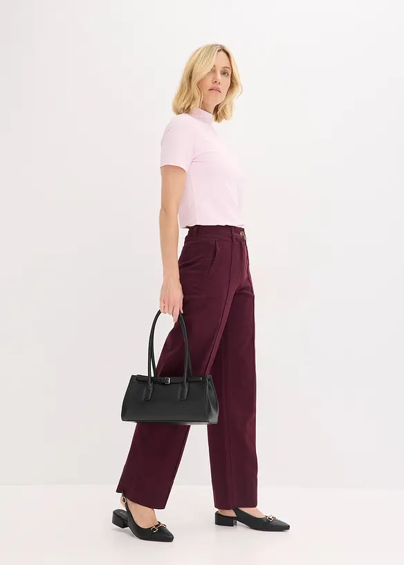 Twill broek met bies en kleine zak, bonprix