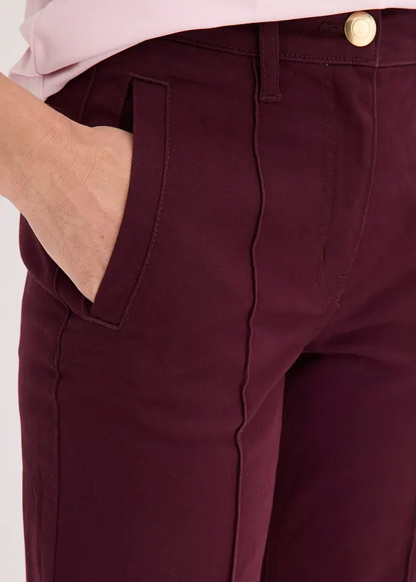 Twill broek met bies en kleine zak, bonprix