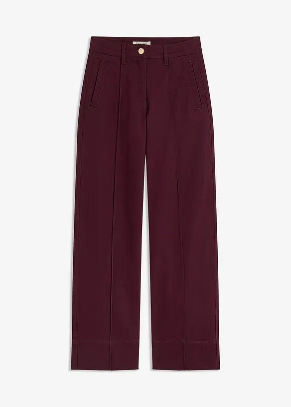 Twill broek met bies en kleine zak, bonprix