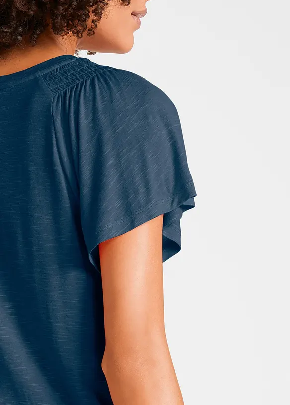 Shirt van slub garen met vleugelmouwen, bonprix