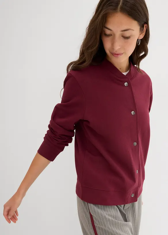 Sweat bomber met een knoopsluiting, bonprix