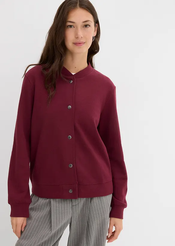 Sweat bomber met een knoopsluiting, bonprix