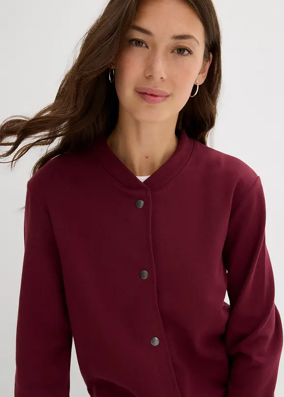 Sweat bomber met een knoopsluiting, bonprix