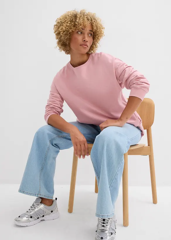 Oversized sweater van katoen, bonprix