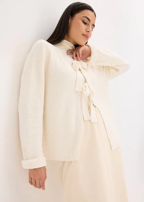 Fijngebreid vest in een katoenmix, bonprix