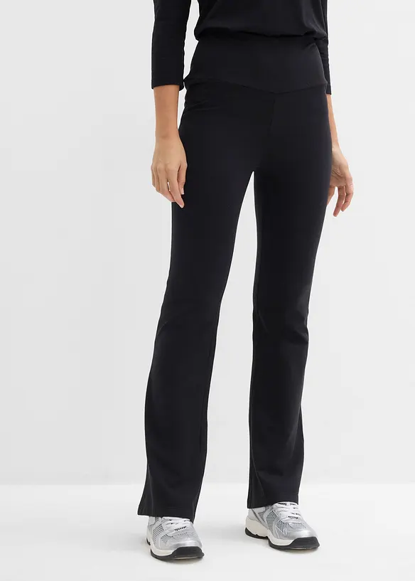 Flared broek van biologisch katoen met stretch, bonprix