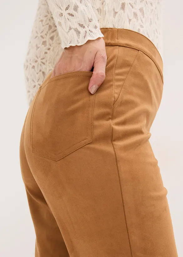 Flared broek van imitatiesuède, bonprix