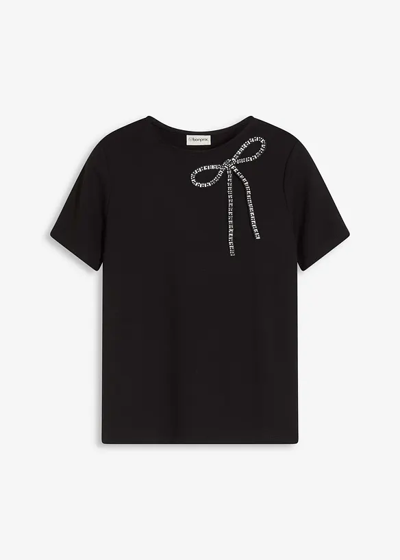 Shirt met strassapplicatie, bonprix