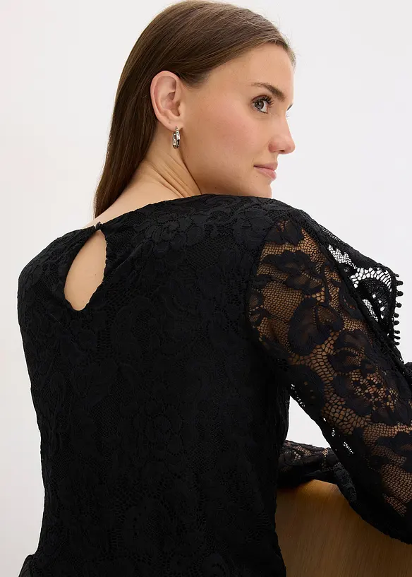 Shirtblouse met kant, bonprix