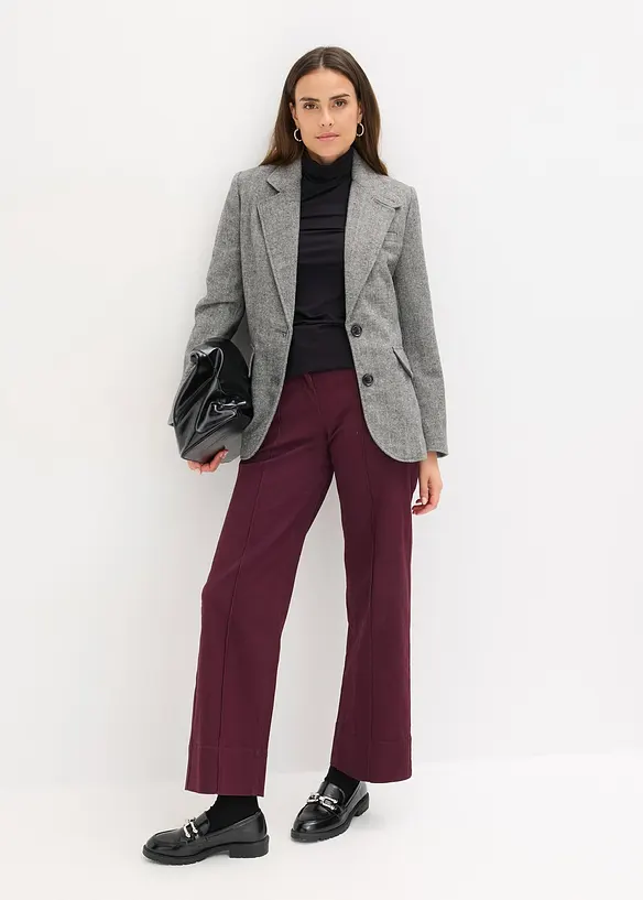 Blazer met visgraatpatroon en wol, bonprix