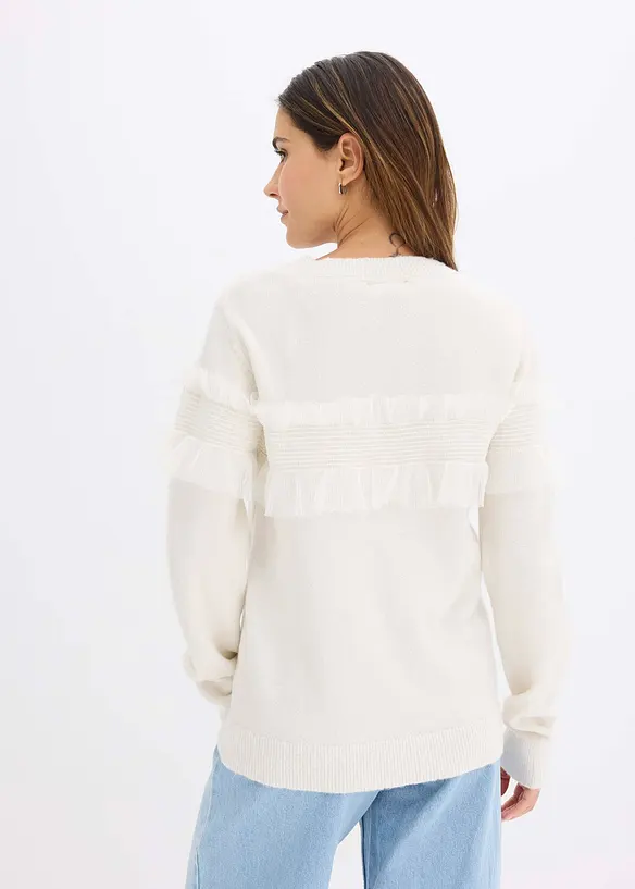 Trui met volants, bonprix