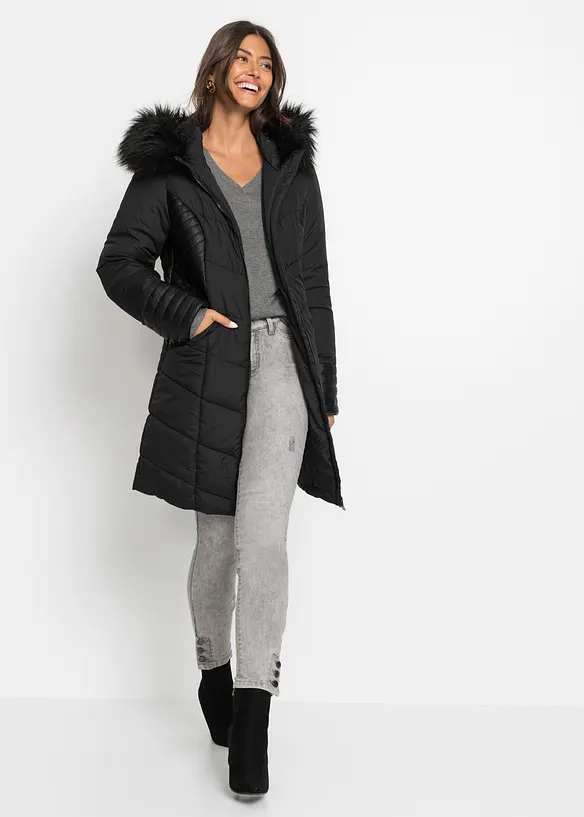 Lange gewatteerde jas van gerecycled polyester, bonprix