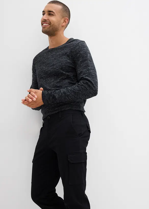 Regular fit stretch cargo thermobroek, straight, bonprix