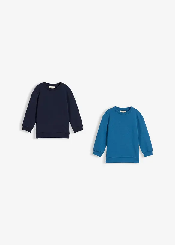 Sweater van zachte katoenmix (set van 2), bonprix