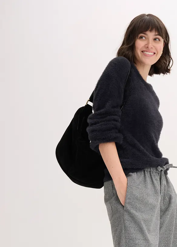 Trui in pluche look, bonprix