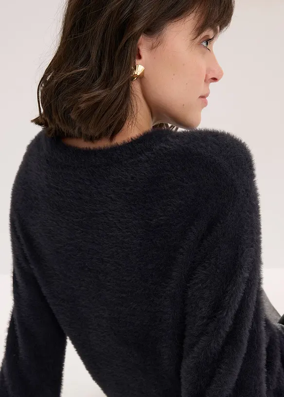 Trui in pluche look, bonprix