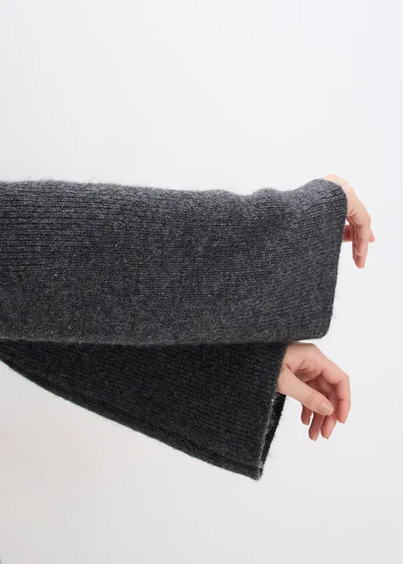 Korte gebreide jurk met wol, bonprix