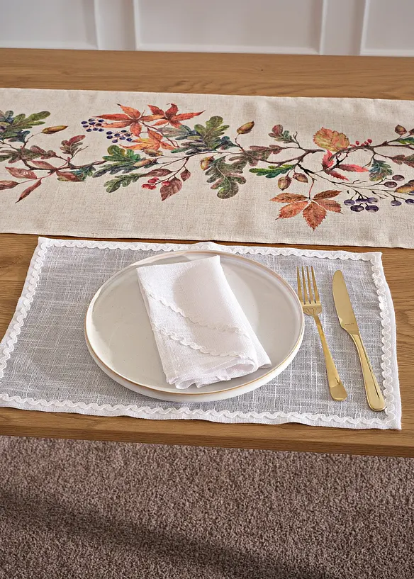 Placemats met een decoratieve bies (set van 2), bonprix