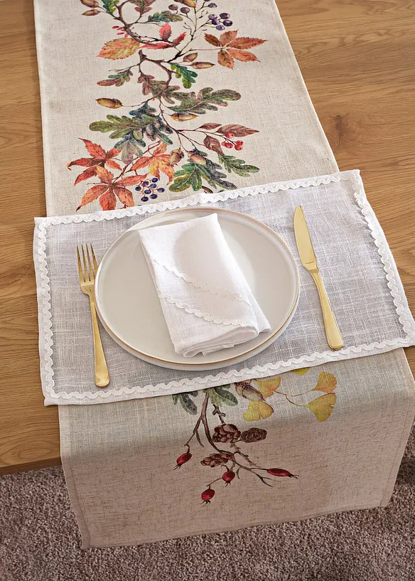 Placemats met een decoratieve bies (set van 2), bonprix