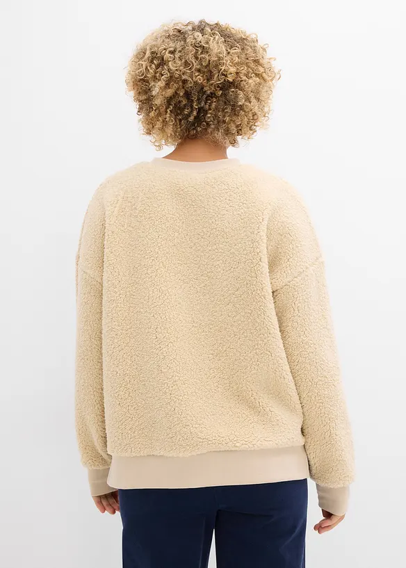 Fleece trui van teddy, bonprix